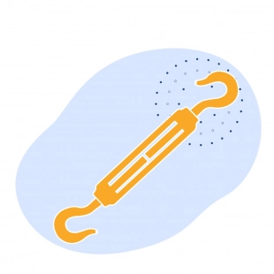 Талреп вилка-вилка М12 ОШ (с открытой штампованной муфтой) ВВ ГОСТ 9690-71